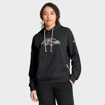 Baltimore Ravens Nike Women's Sideline Standard Issue Initial Home Dri-FIT Hoodie - Black